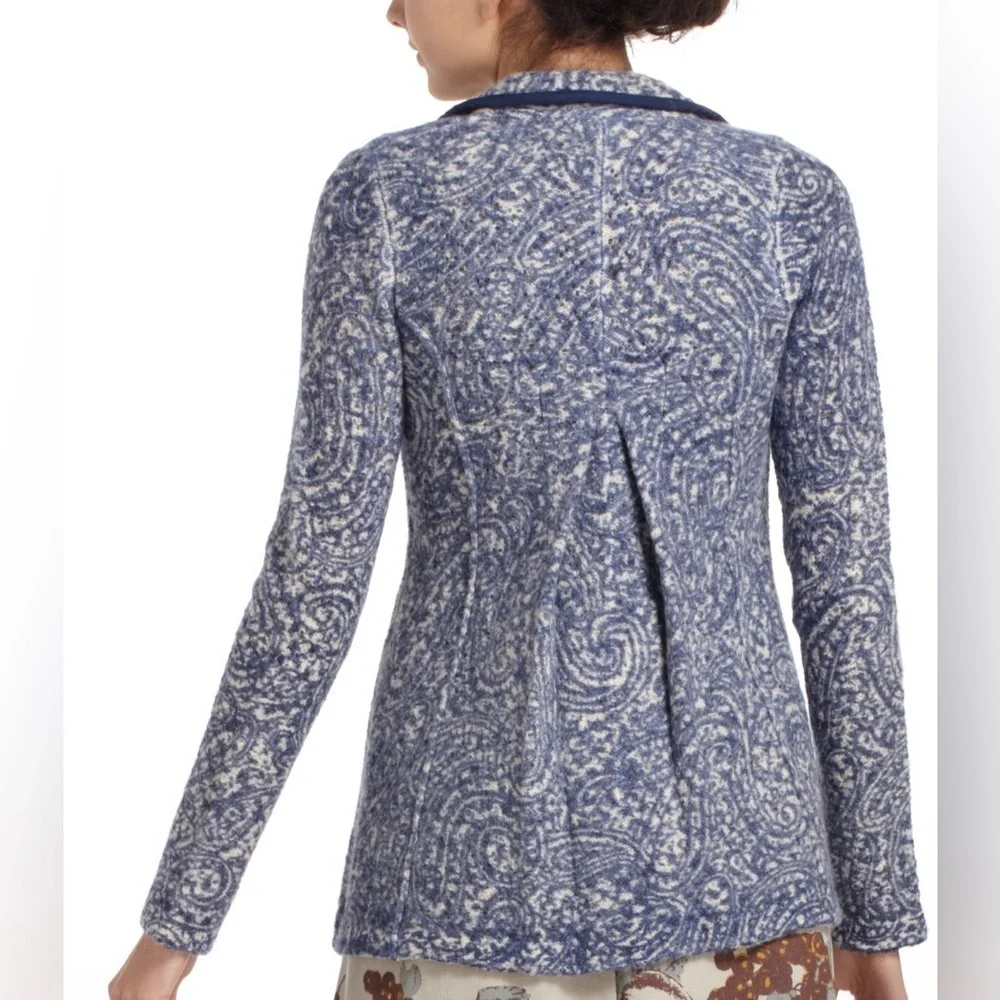 Angel of the North - Women’s Paisley Lace Wool‎ Jacket - Medium - Blue & Gray - Picture 3 of 9